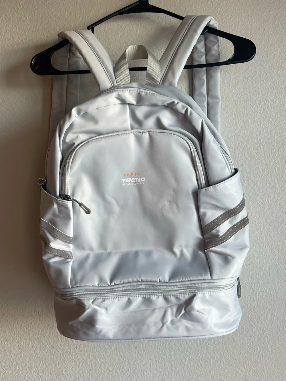 Grey gym bag w/ shoe department and cooler pocket